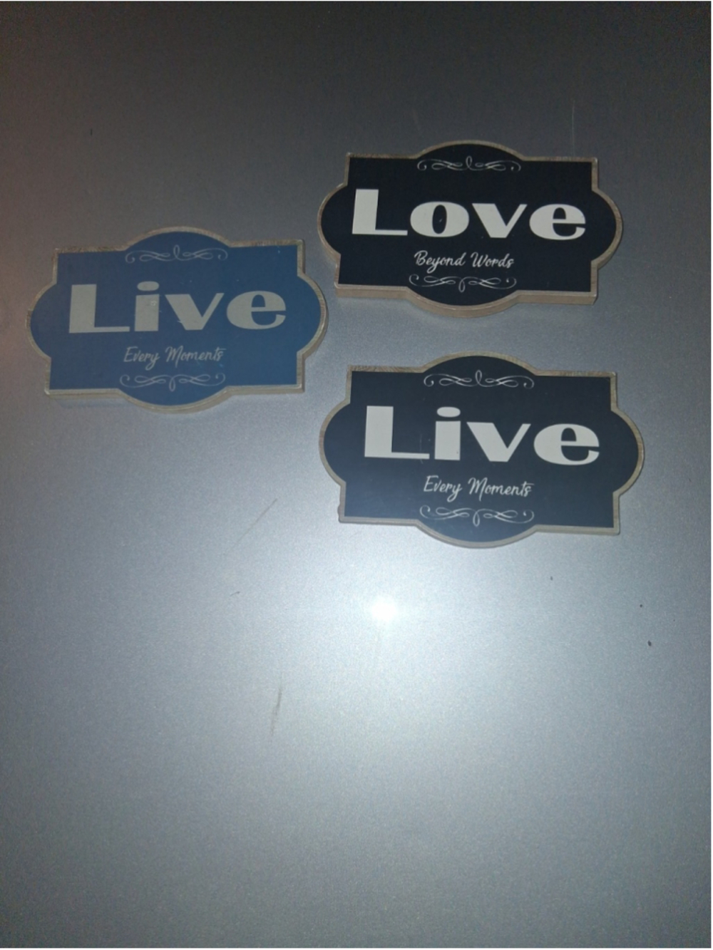 Lot of 3 decorative wall signs Blue/Black